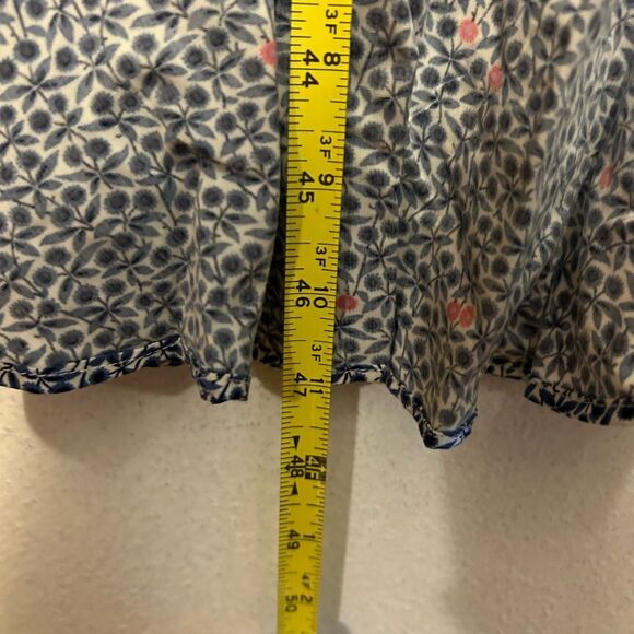 J. Crew Mercantile Blue Floral Ruffle Hem Faux Wrap High-Low Dress Size Medium - Picture 7 of 9